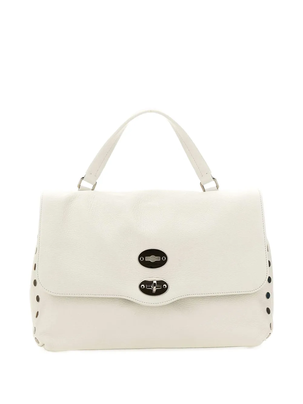 Zanellato medium Postina® studded flap tote bag | White | Image 1