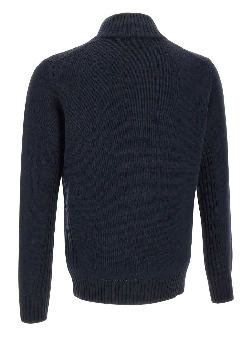Kangra Cashmere Ribbed Zip-up Cardigan In Blue