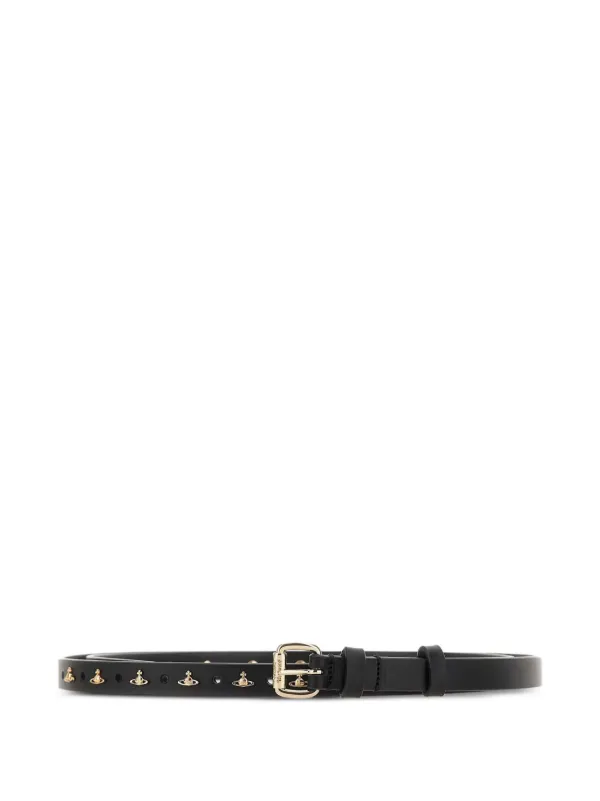 Vivienne Westwoodレザーベルト ブラック ホワイト Vivienne Westwood ヴィヴィアンウエストウッド ベルト ブラック