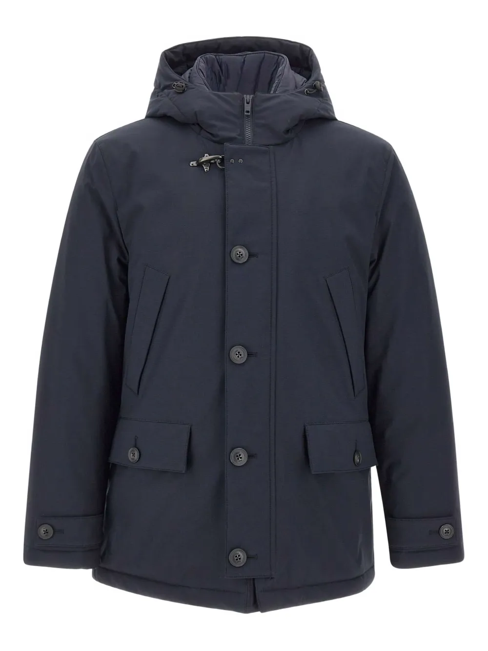 Fay hooded button-fastening jacket | Blue | Image 1