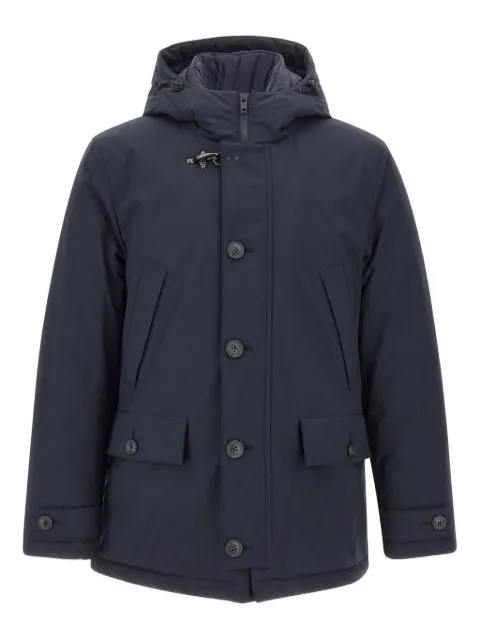 Fay hooded button-fastening jacket