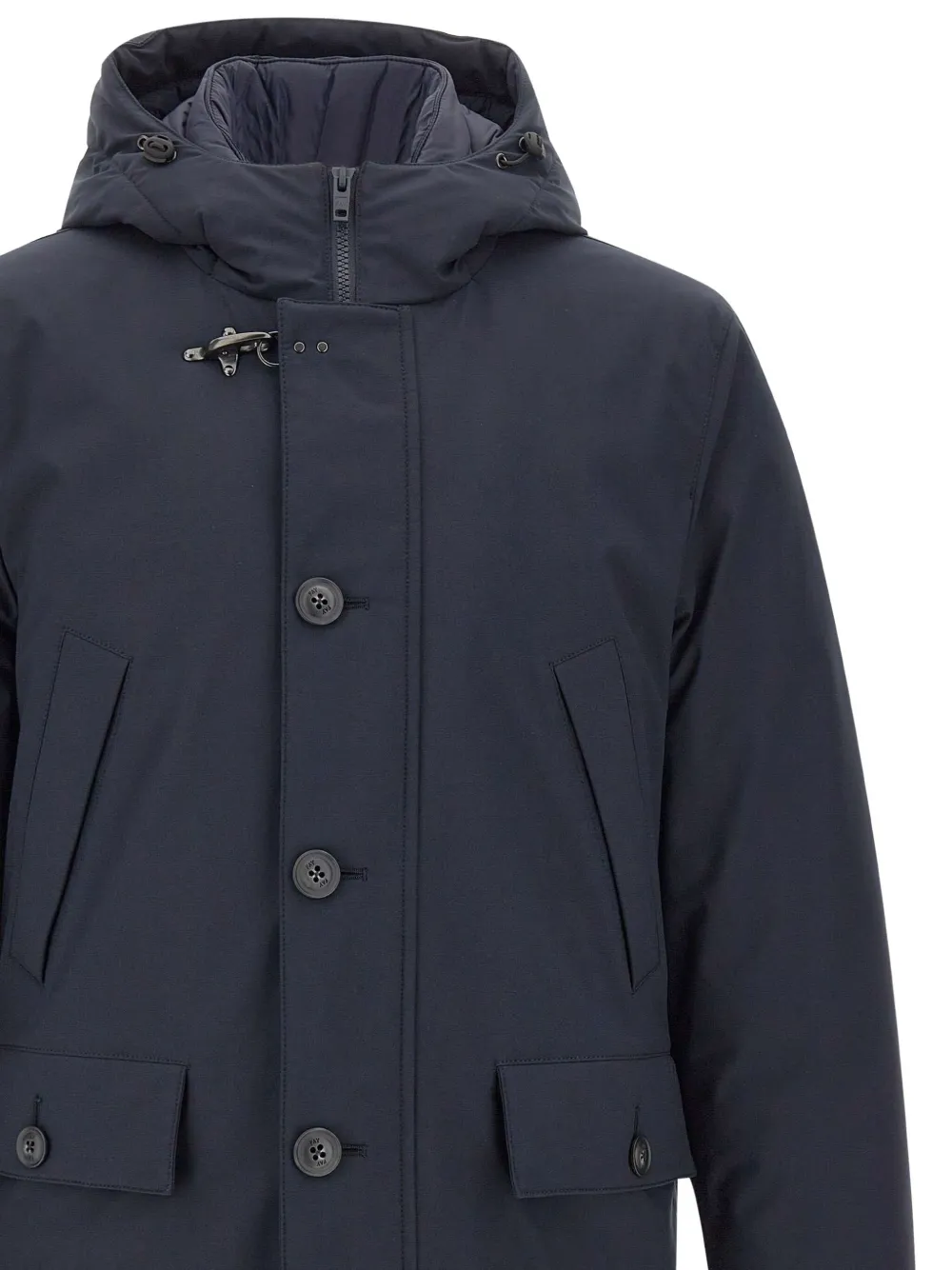 Fay Men Short Parka In Technical Gabardine In Black
