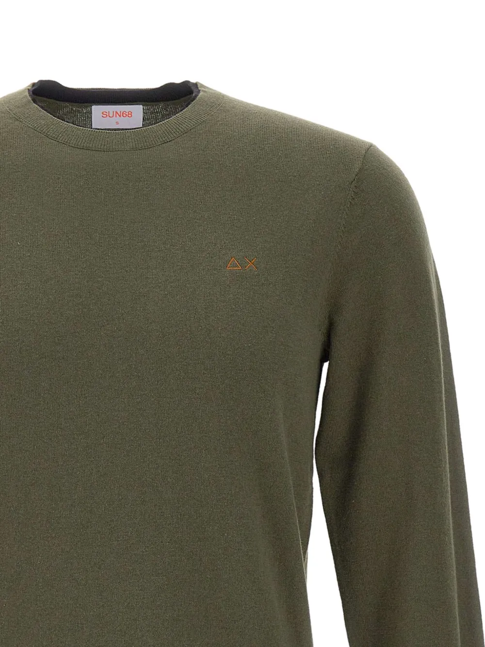 Sun68 Trui met geborduurd logo en ronde hals Groen