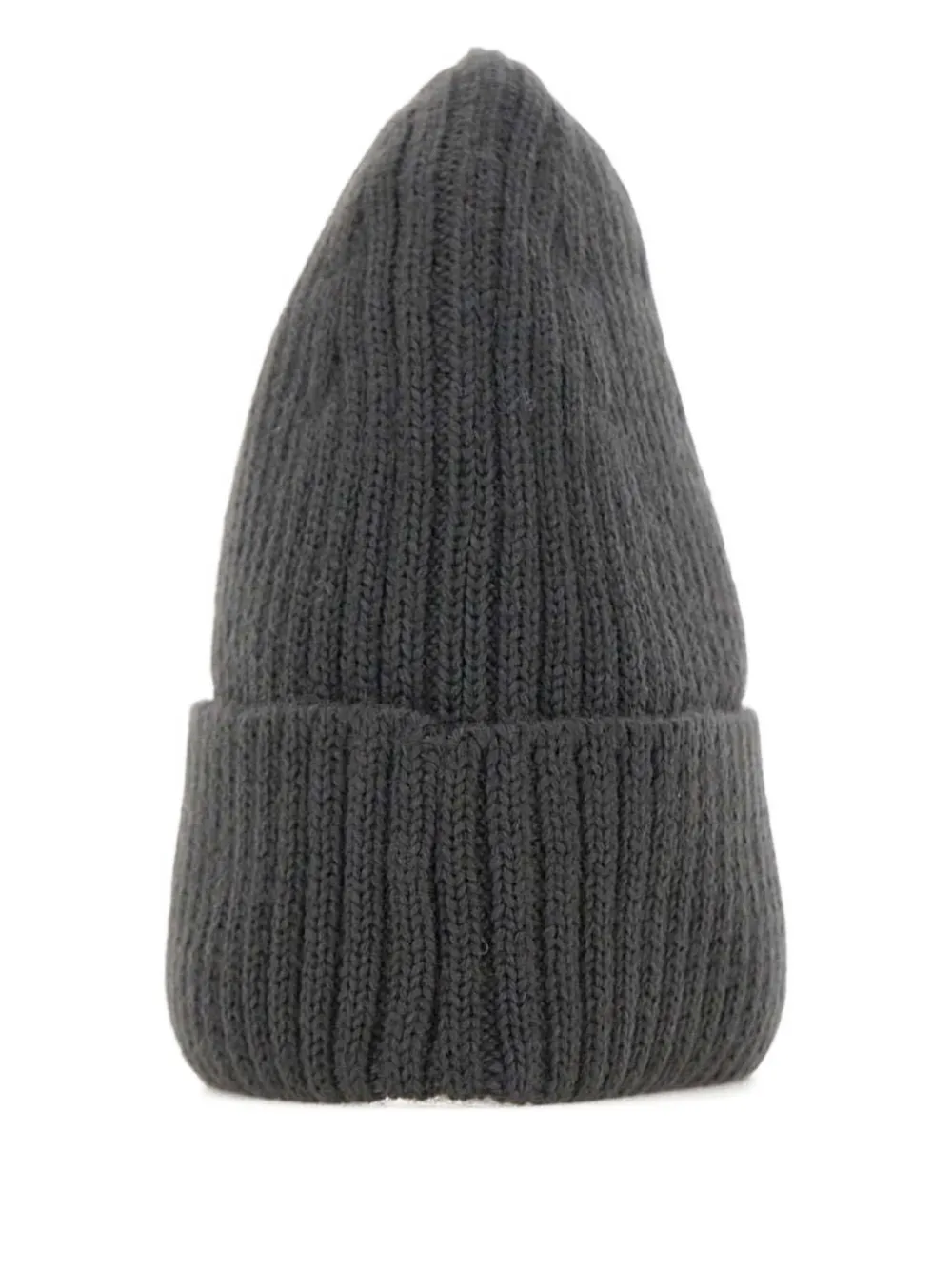 Maison Kitsuné fox-head ribbed beanie Grijs