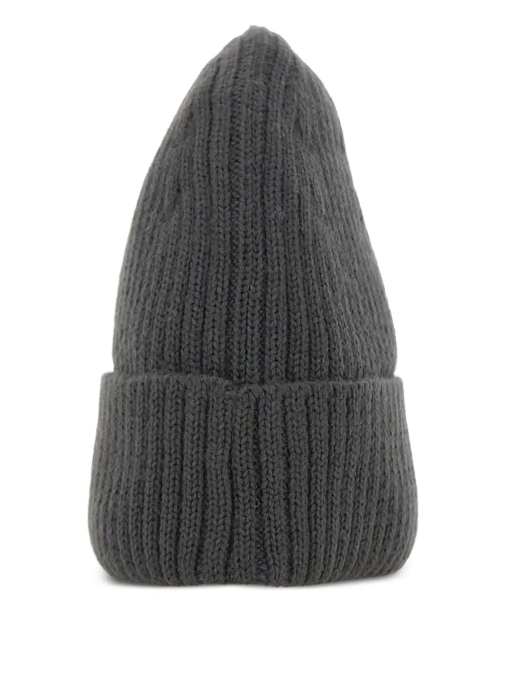 Maison Kitsuné Fox-head Ribbed Beanie - Grey 