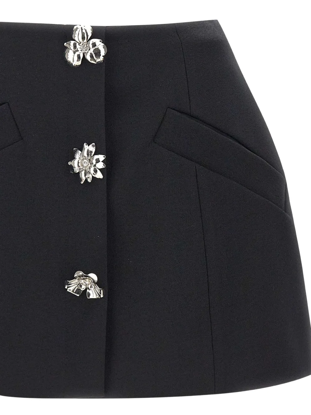 Blumarine Flower-embellished Mini Skirt In Black