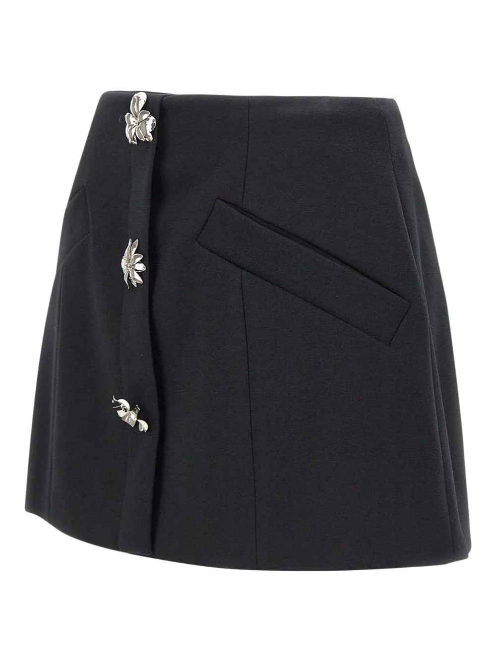 Blumarine flower-embellished mini skirt - Zwart
