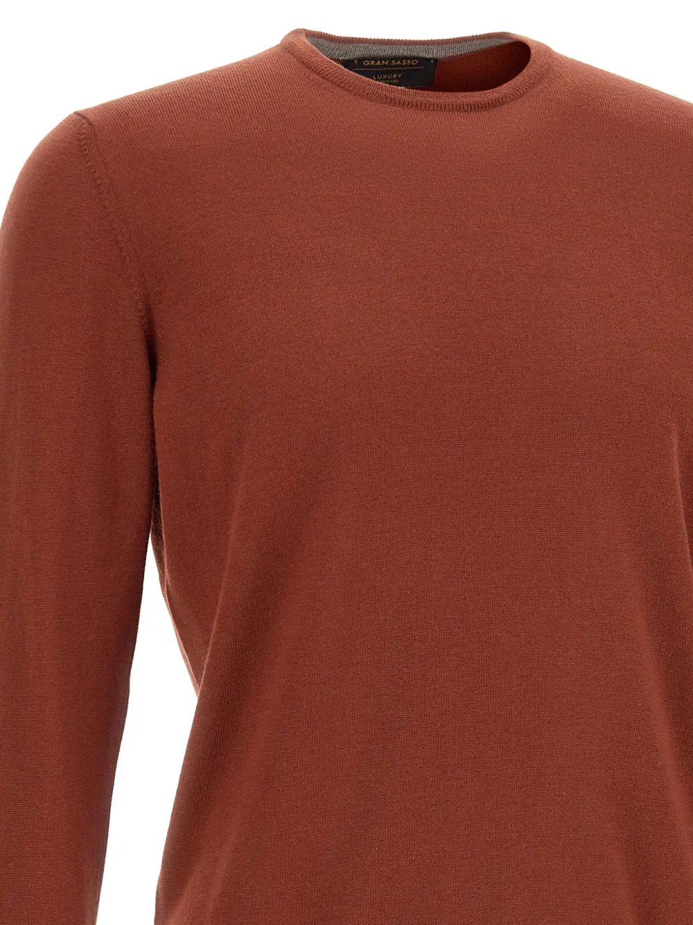 Gran Sasso Geribbelde sweater met ronde hals Bruin