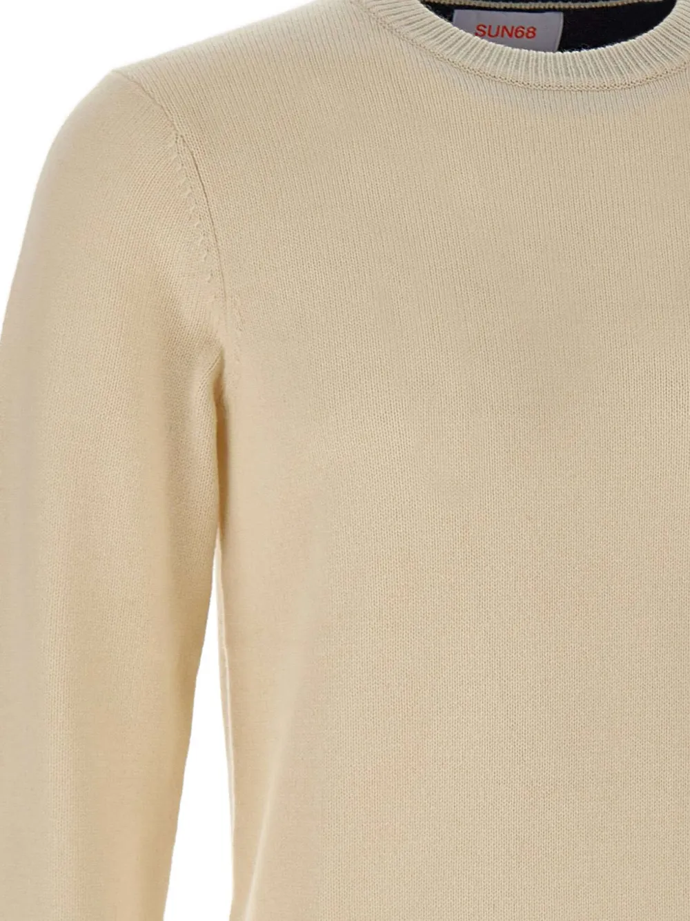 Sun 68 Embroidered-logo Crew-neck Sweater In Neutral