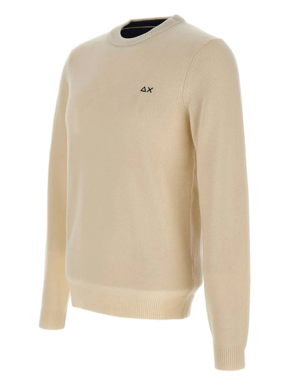 Sun 68 Embroidered-logo Crew-neck Sweater In Neutral