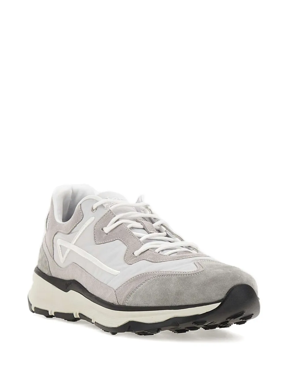 Herno Suede-panelled Lace-up Sneakers In Gray