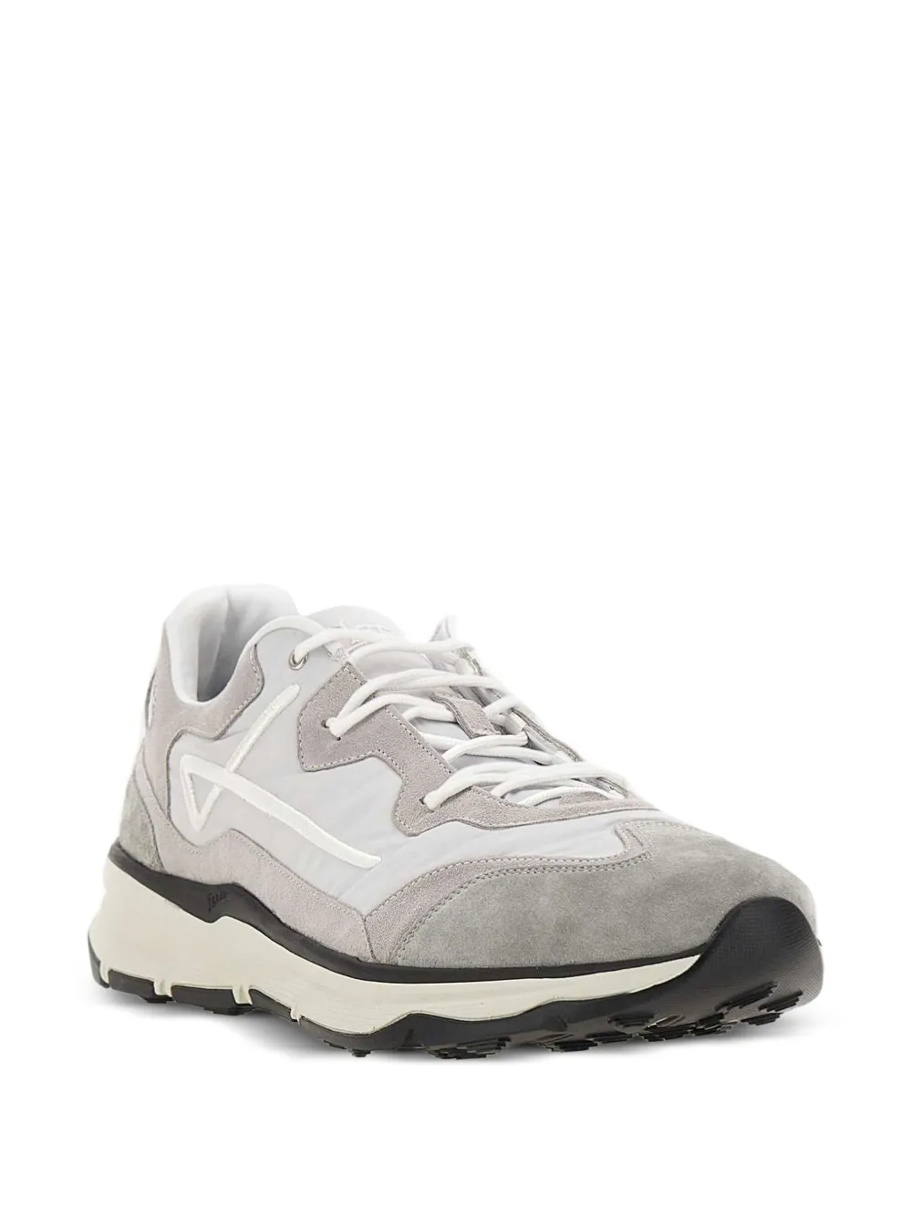 Herno suede-panelled lace-up sneakers Grey