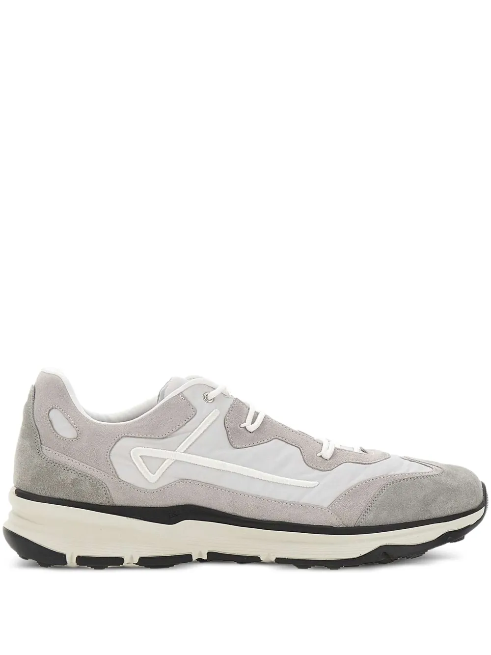 Herno suede-panelled lace-up sneakers Grey