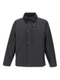 Barbour corduroy-collar waxed-cotton jacket - Black