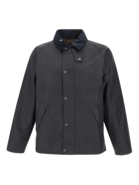Barbour corduroy-collar waxed-cotton jacket