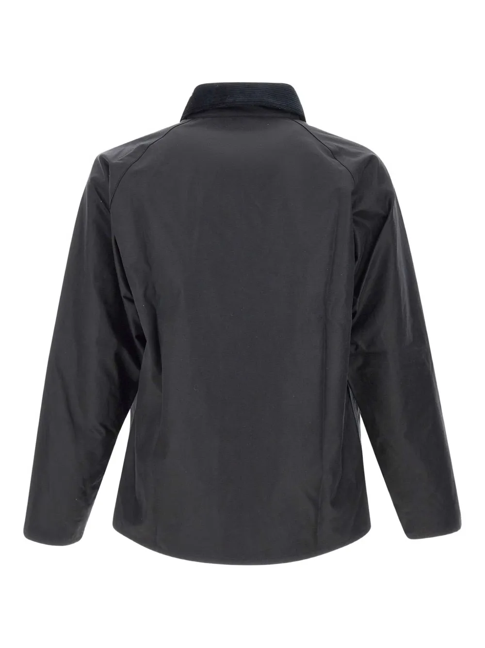 Barbour corduroy-collar waxed-cotton jacket Zwart