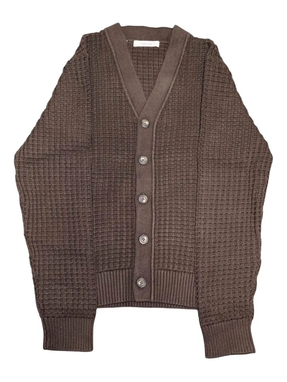 Selected Buttoned Cardigan In Brown