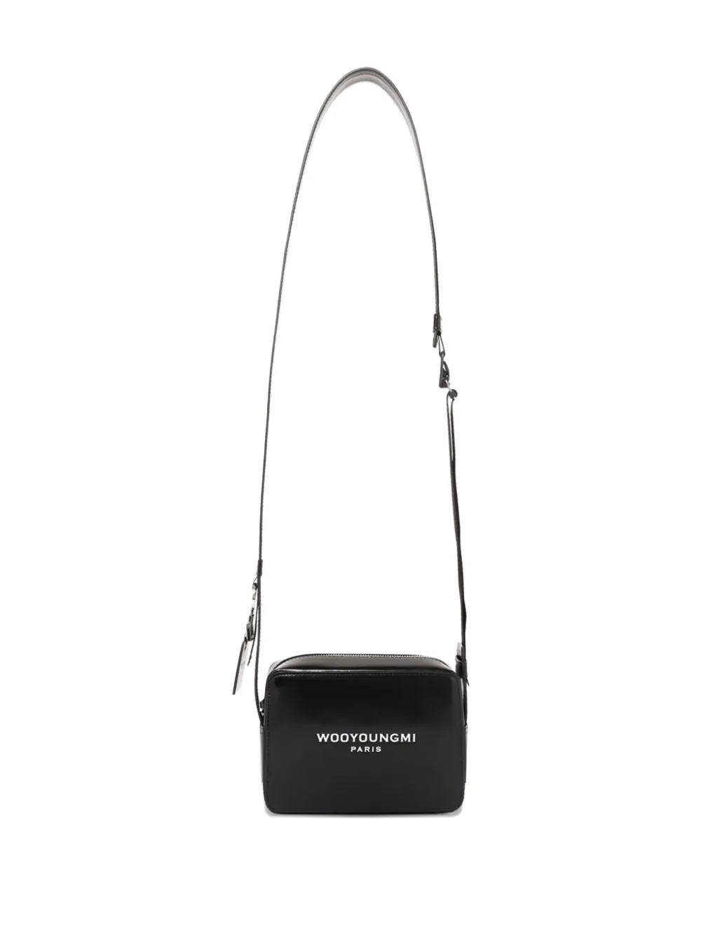 Wooyoungmi Rechthoekige crossbodytas met logoprint - Zwart