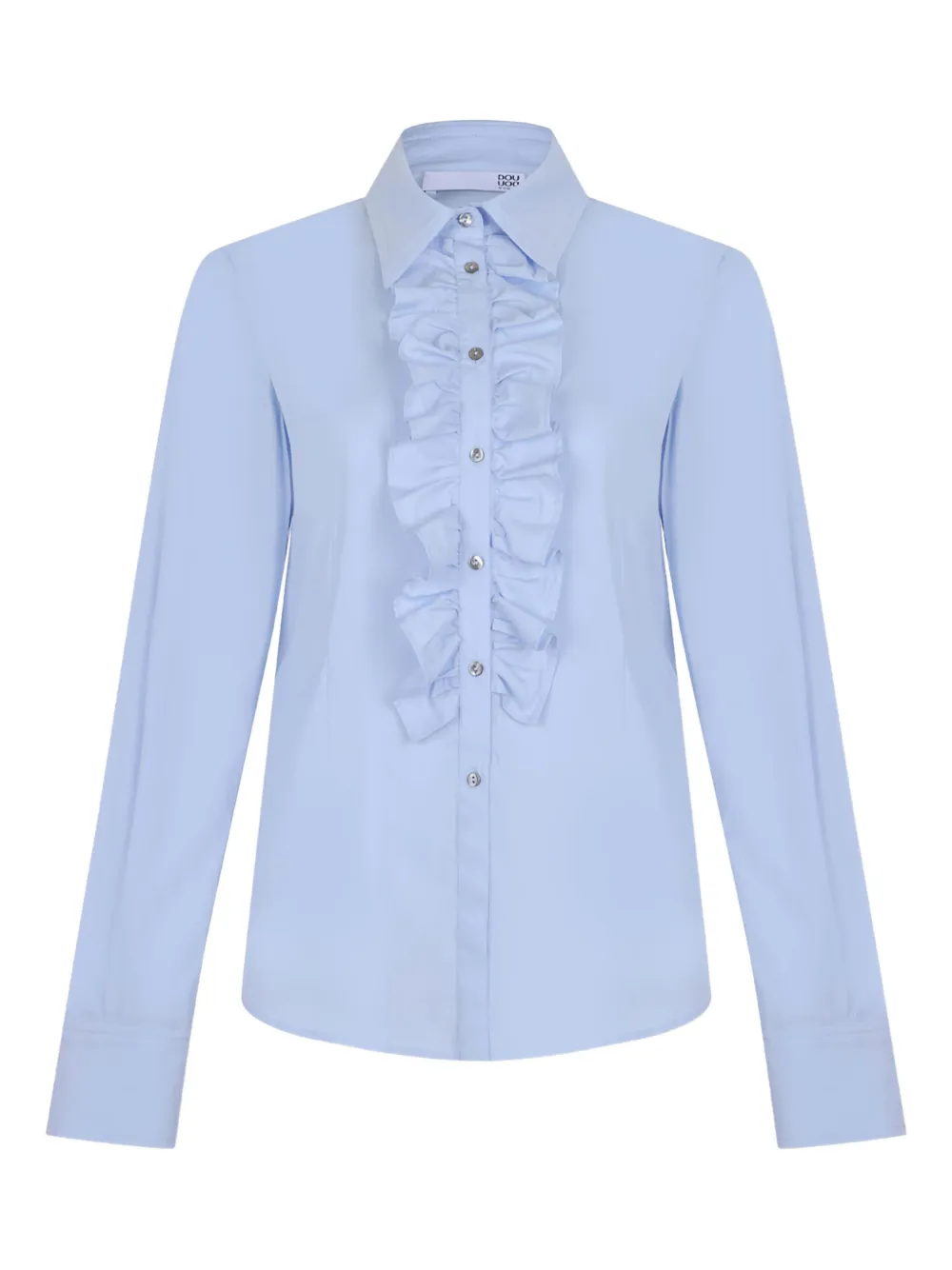 Douuod Ruffled-detail Shirt In Blue