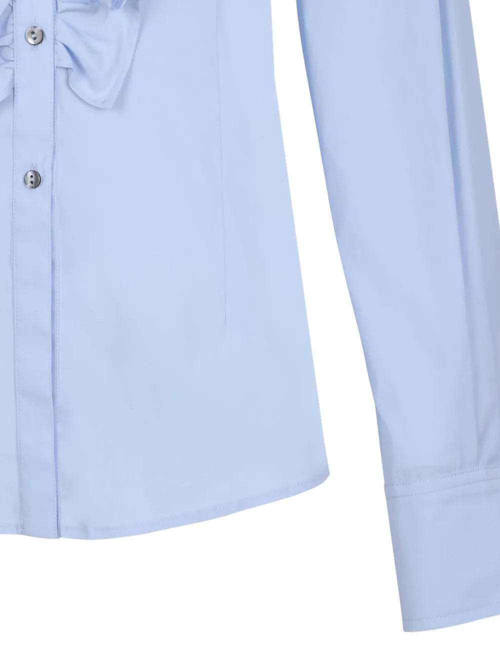 Douuod Ruffled-detail Shirt In Blue