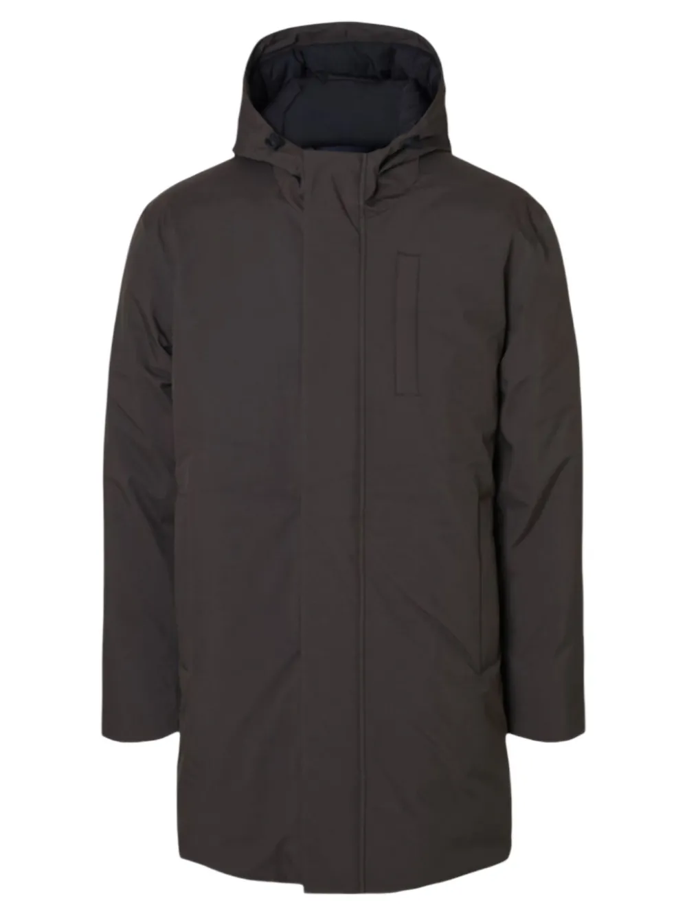 Selected Hooded Coat In Brown