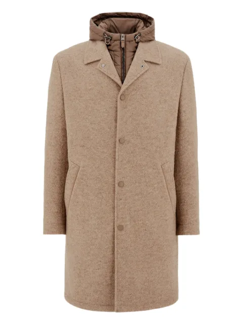 Canali hooded single-breasted coat