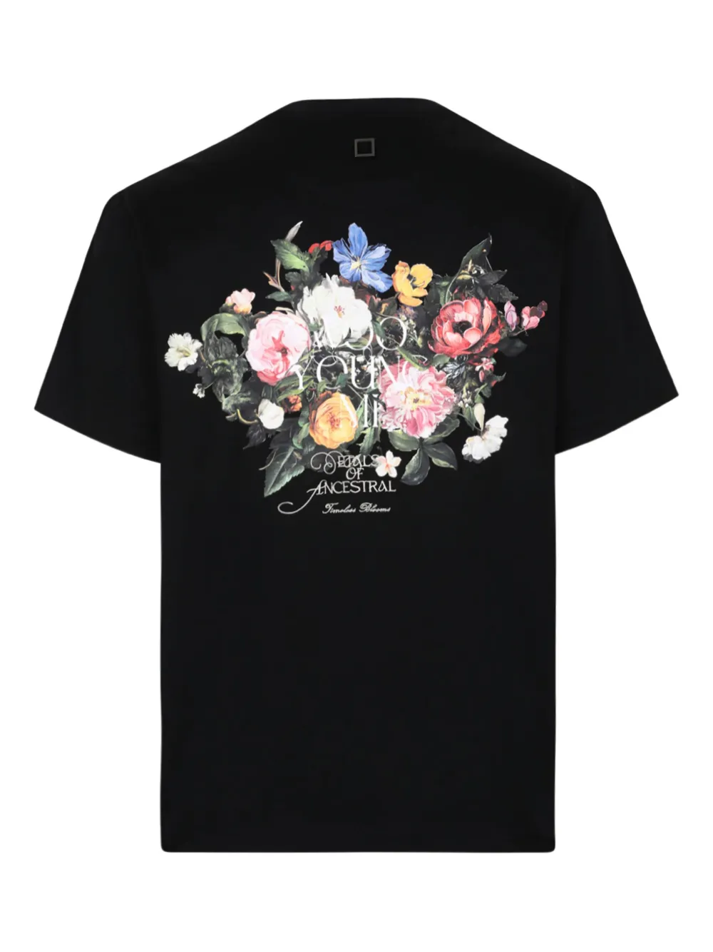 Wooyoungmi Katoenen T-shirt met bloemenprint - Zwart