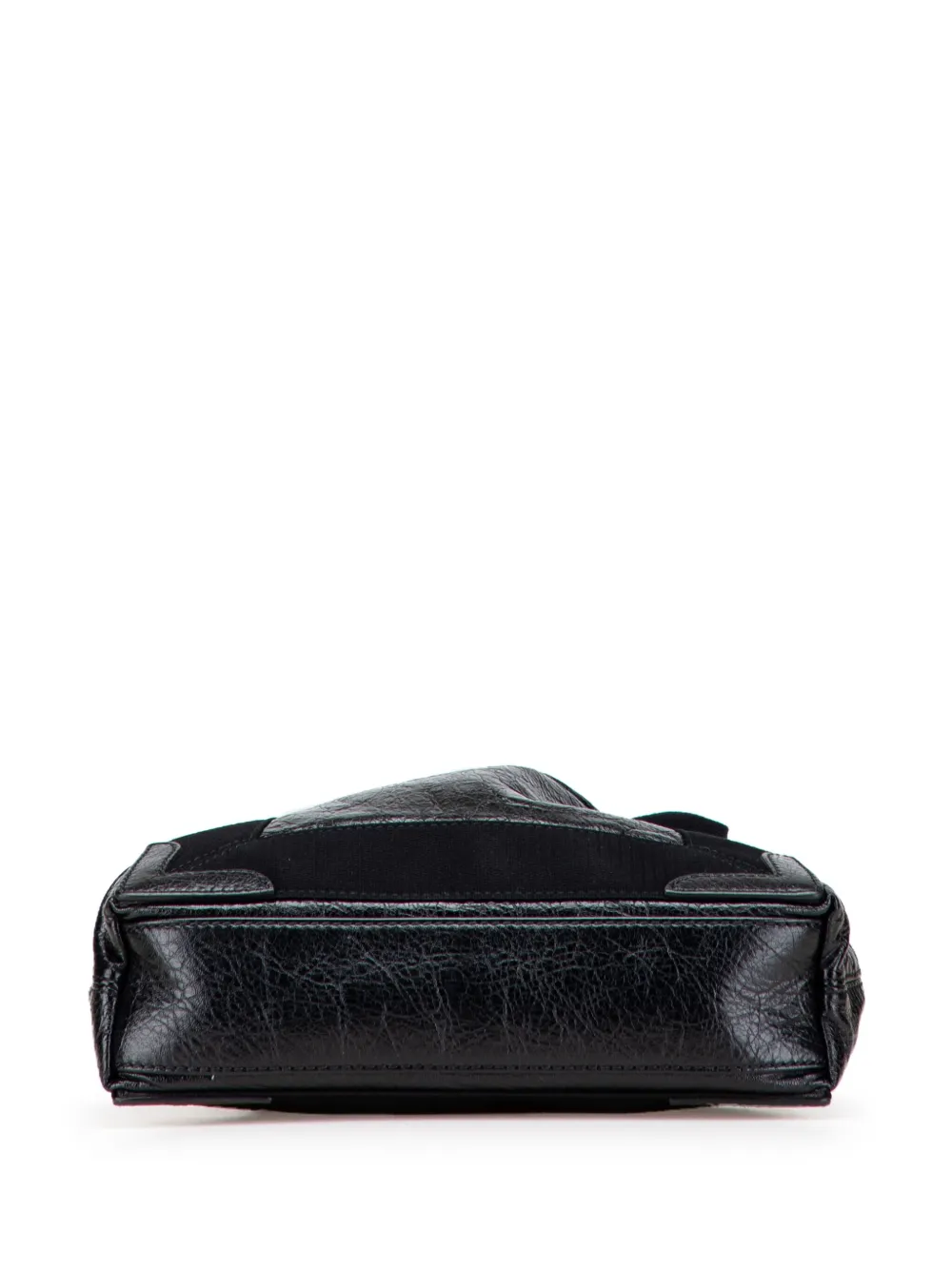 Pre-owned Balenciaga 2010 Leather Navy Cabas Xs Tote Bag In Black