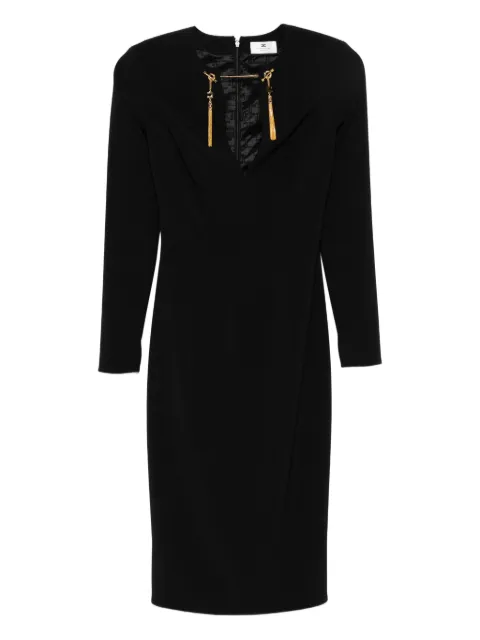 Elisabetta Franchi tassel-embellished long-sleeved day dress