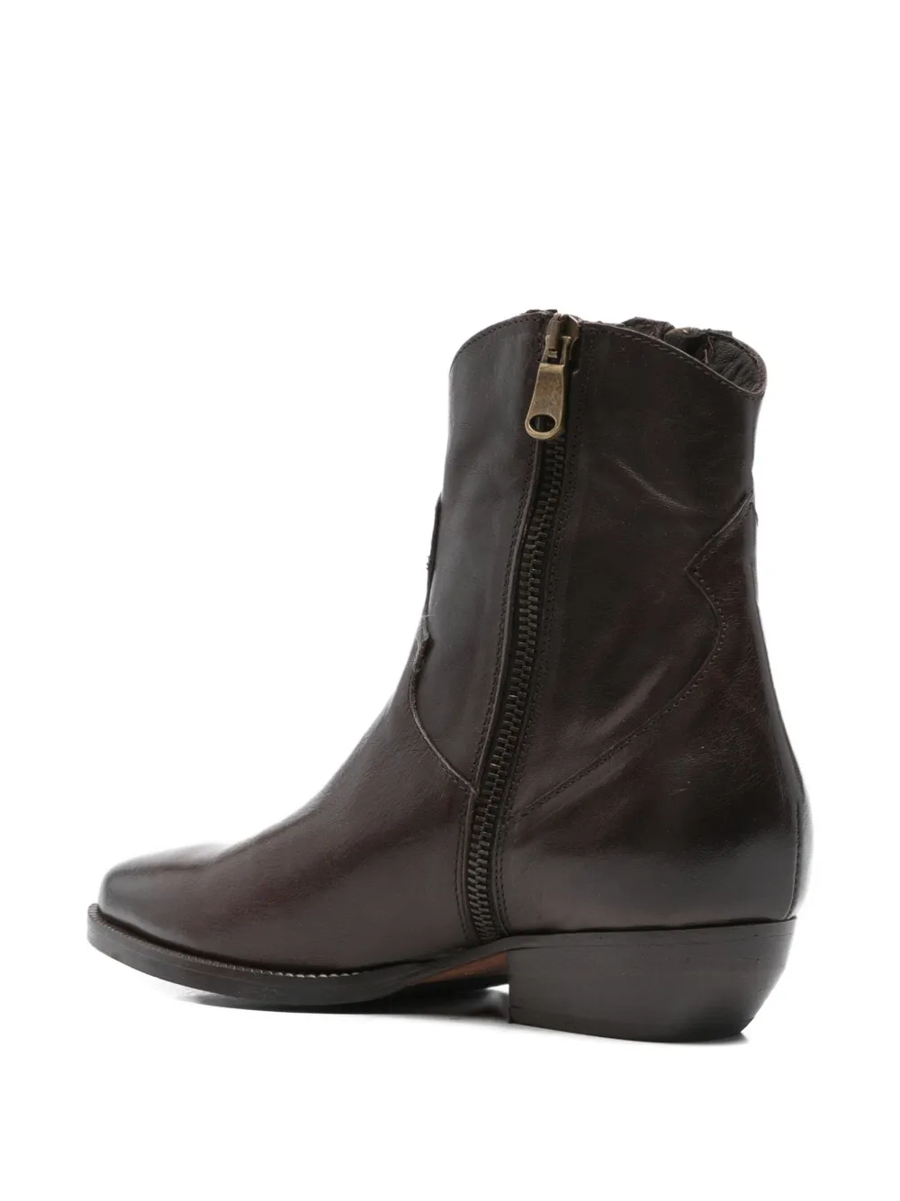 curiositè 40 mm leren laarzen met Western-stijl Bruin