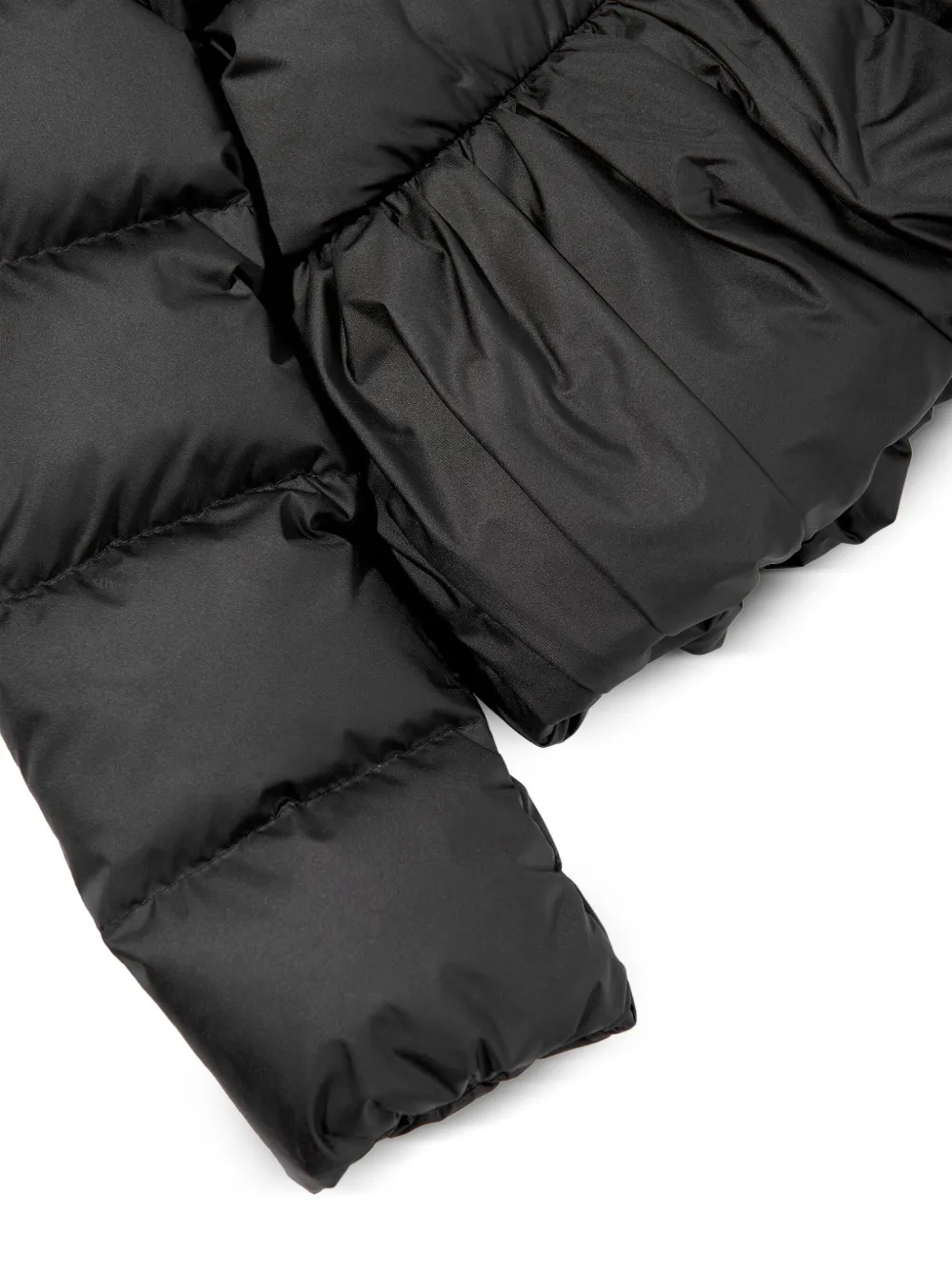 Moncler Enfant Gewatteerd jack met peplum afwerking Zwart