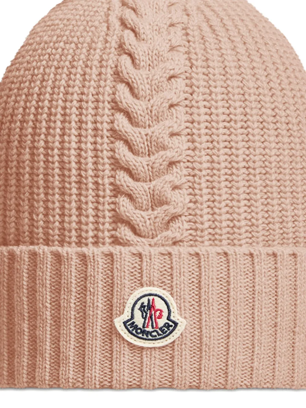 Moncler Enfant Gevlochten hoed met pompon Roze
