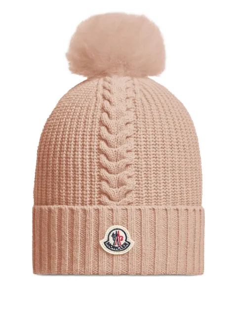 Moncler Enfant gorro trenzado con pompón