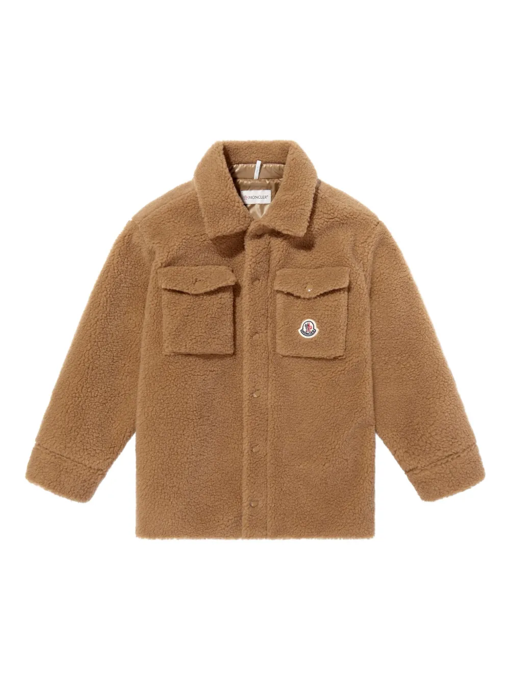 Moncler Enfant patch-pocket teddy jacket | Brown | Image 1