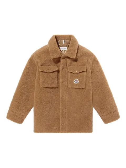 Moncler Enfant patch-pocket teddy jacket