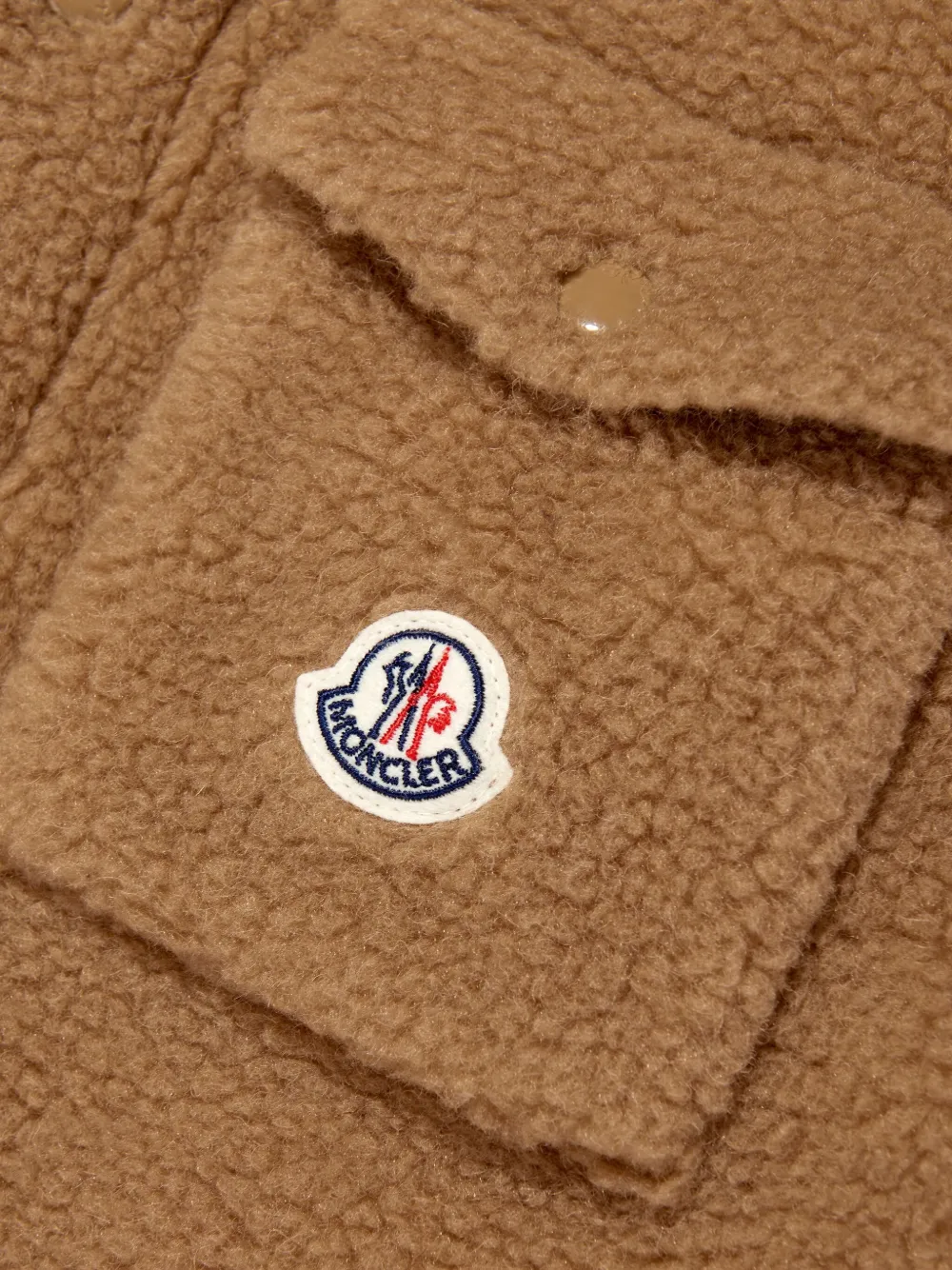 Moncler Enfant Teddy jack met opgestikte zak Bruin
