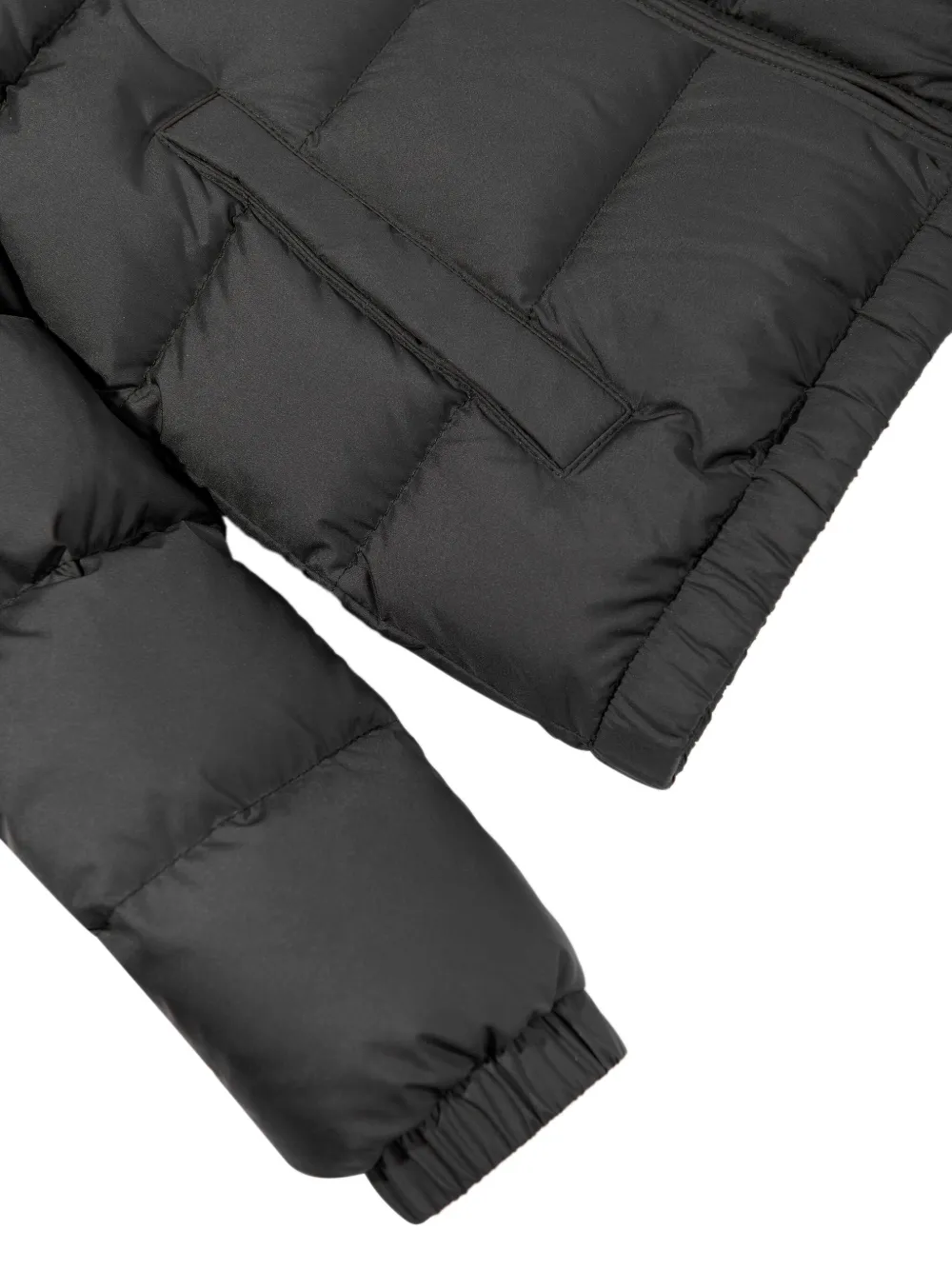 Moncler Enfant Vard gewatteerd jack met teddykraag Zwart