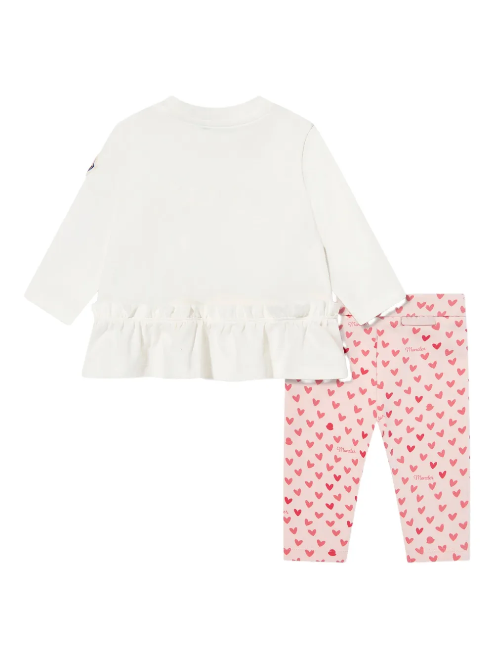 Moncler Enfant ruffled heart-print trouser set Roze