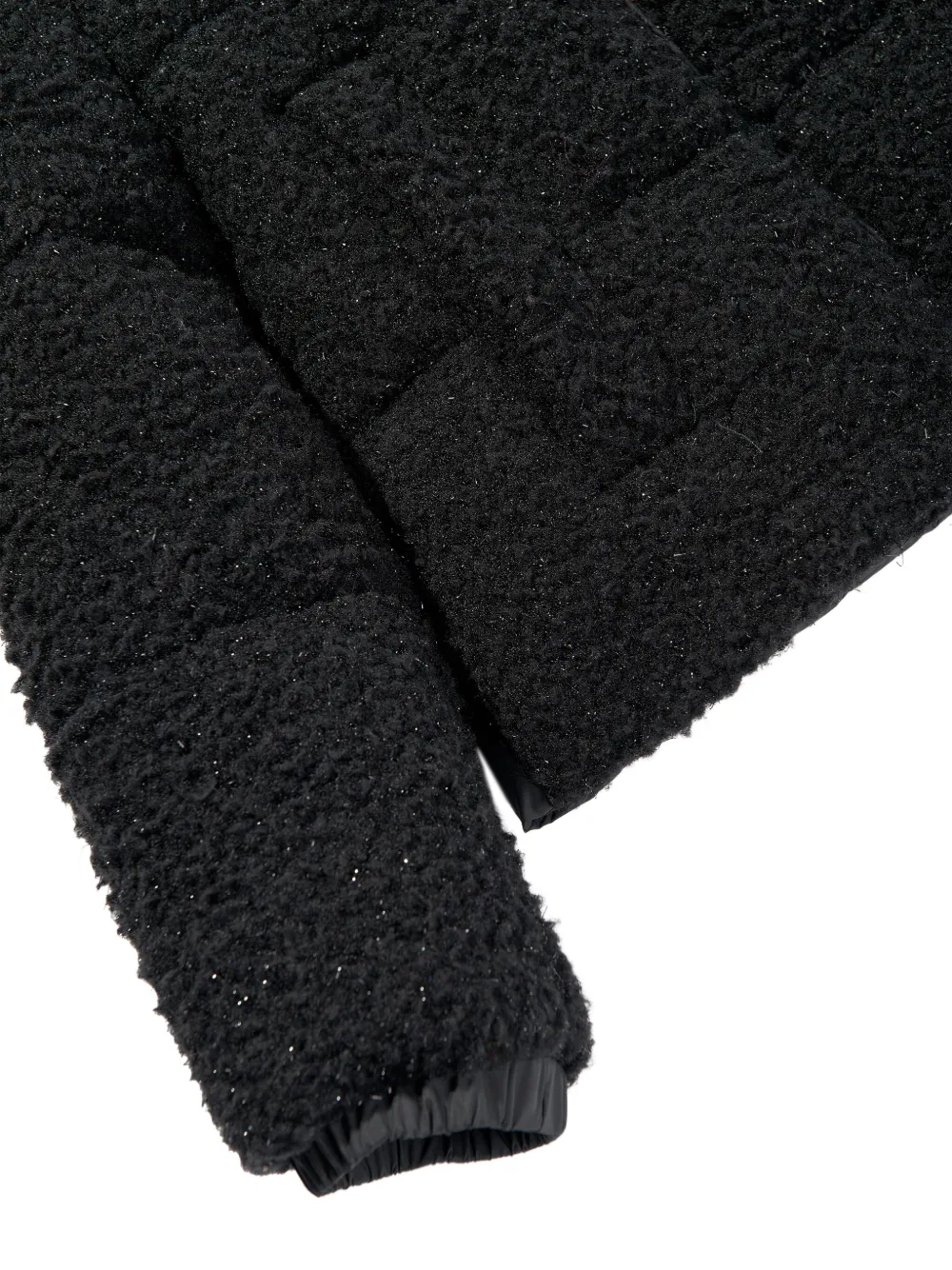 Moncler Enfant Teddy-gewatteerd jack Zwart