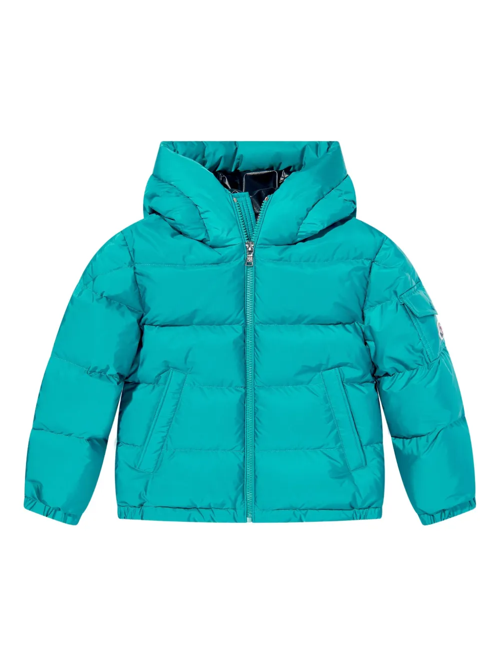 Moncler Enfant フーデッド パデッドジャケット - ブルー Moncler Enfant フーデッド パデッドジャケット - ブルー