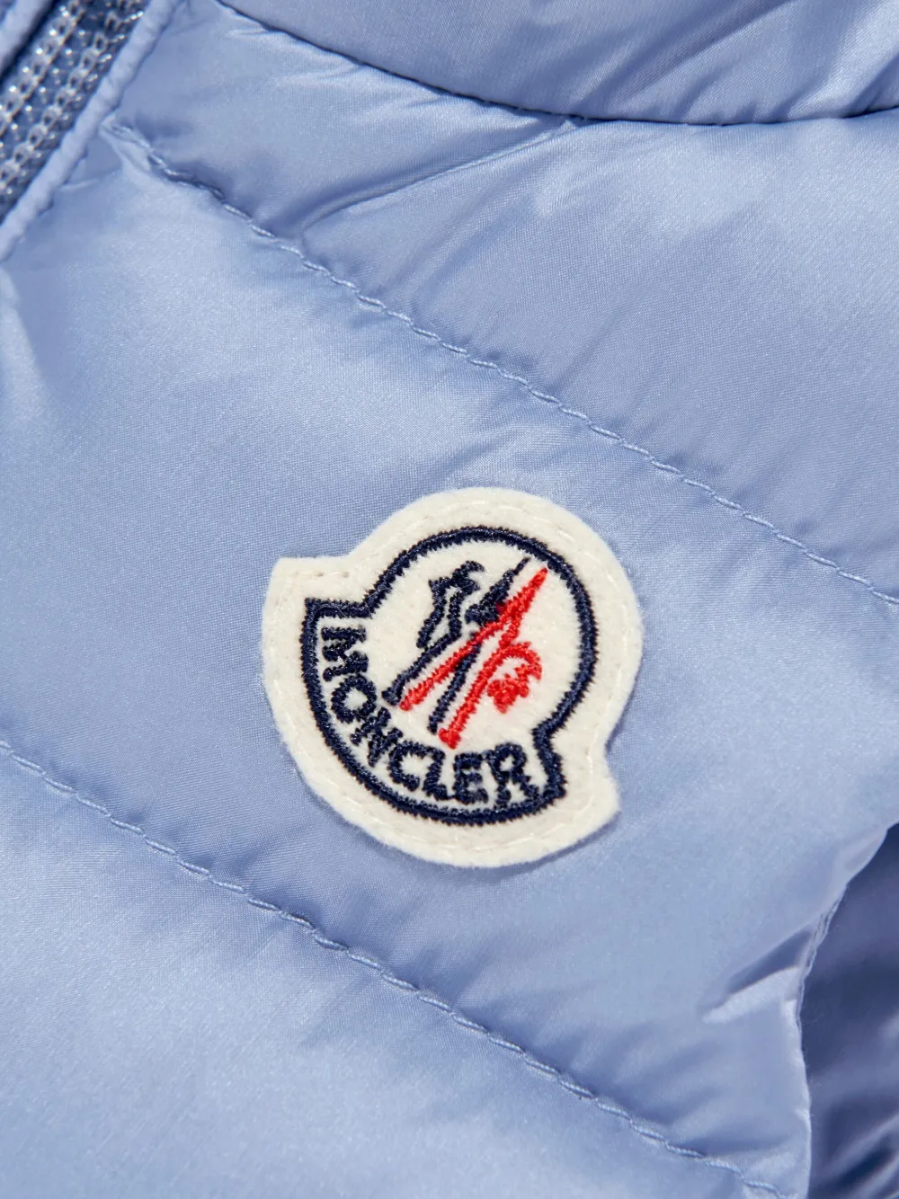 Moncler Enfant quilted logo-patch gilet Blauw