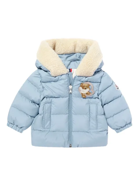 Moncler Enfant teddy-patch hooded coat