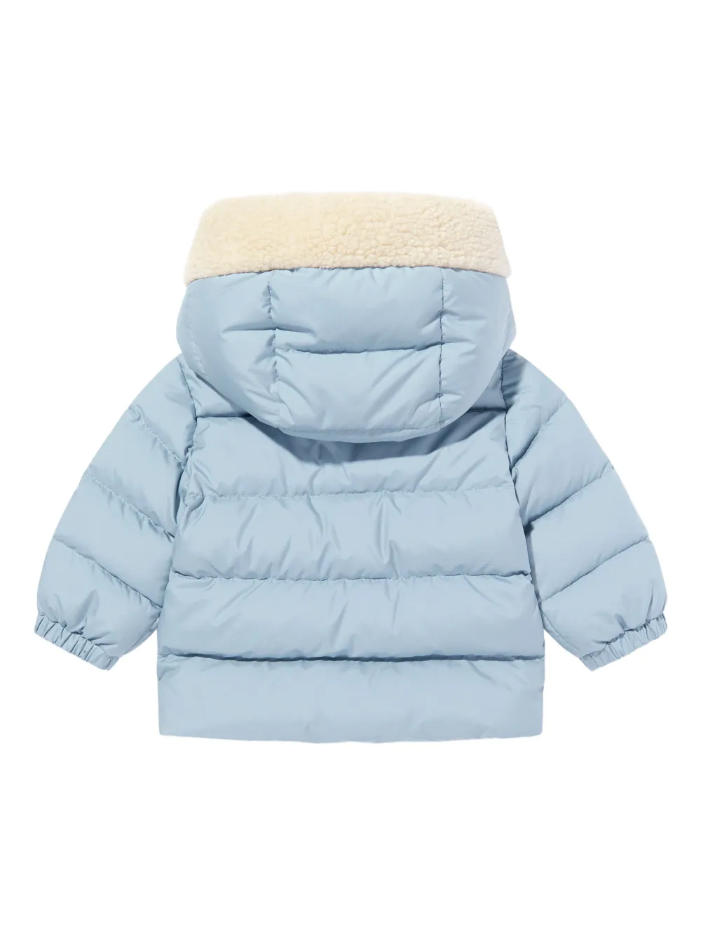 Moncler Enfant Jas met capuchon en teddybeerpatch - Blauw