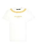 Balmain Kids chain-embellished logo T-shirt - White