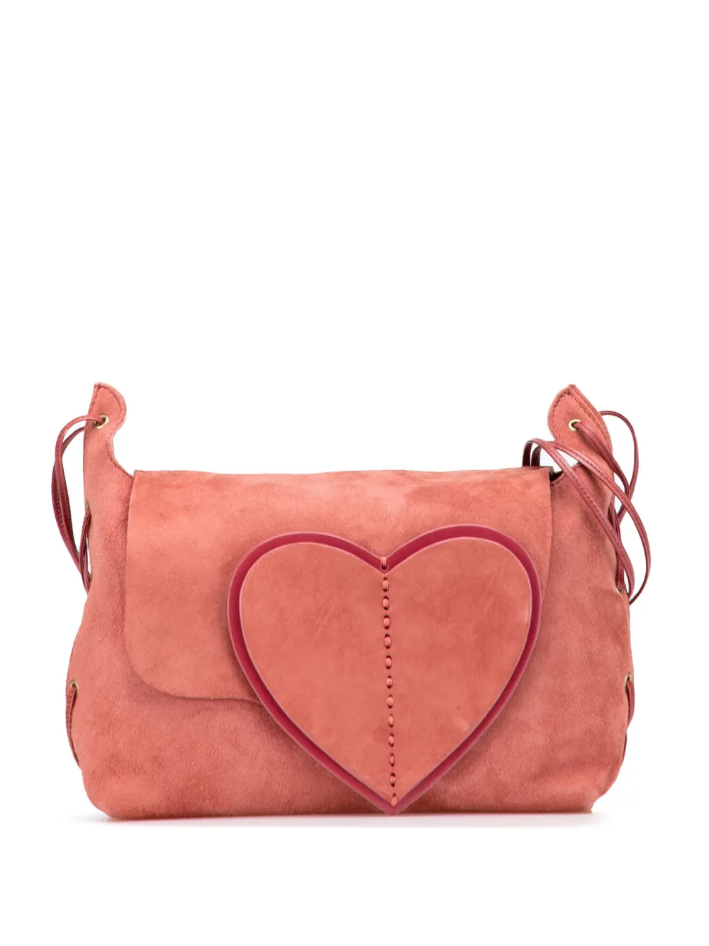 Pre-owned Gucci 2000-2015 Suede Heart Shoulder Bag In Pink
