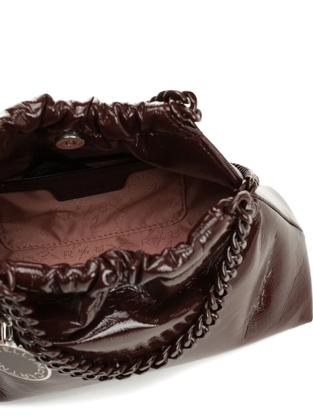 Stella Mccartney Moka Falabella Chain-trimmed Tote Bag In Brown
