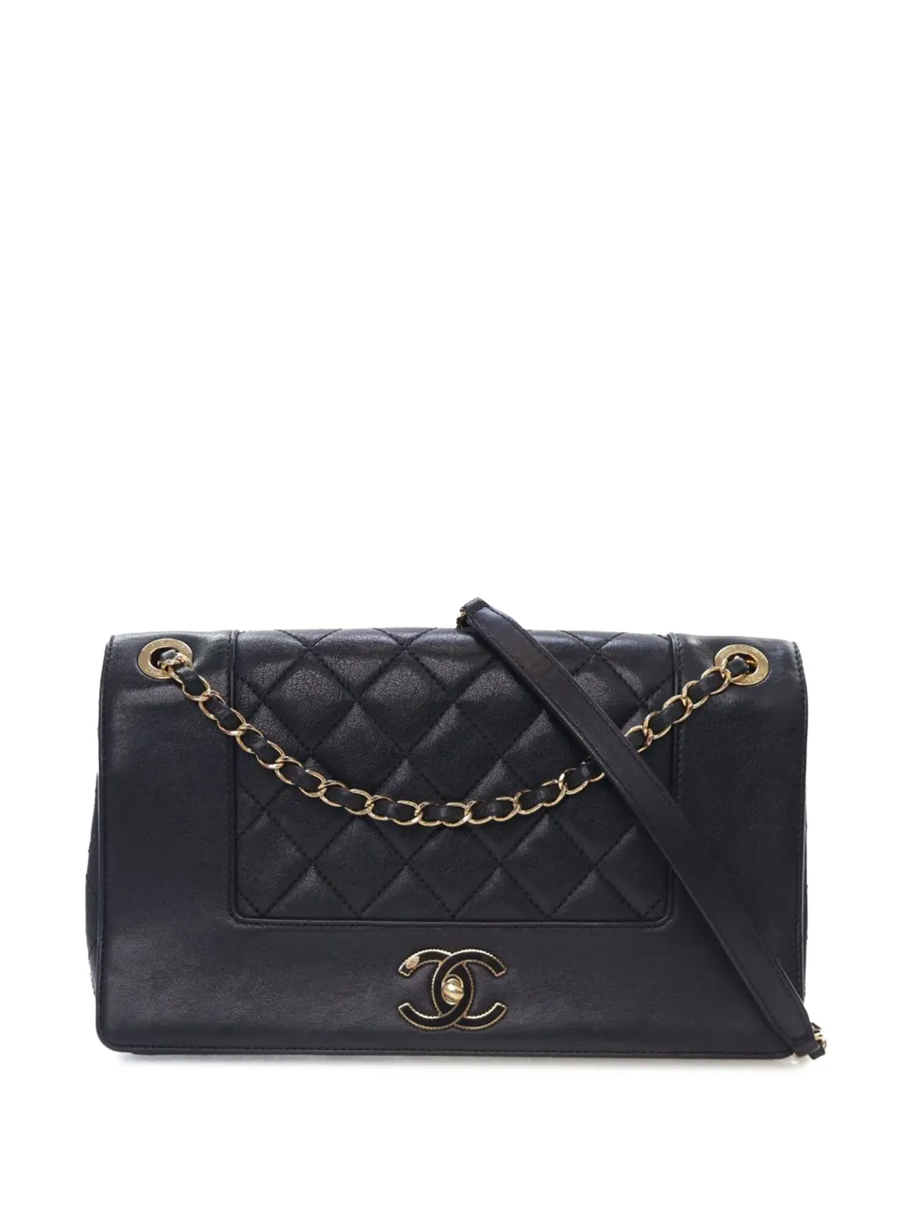 CHANEL Pre-Owned 2015-2016 ミディアム ラムスキン マドモアゼル ヴィンテージ ダブルフラップ ショルダーバッグ CHANEL Pre-Owned 2015-2016 ミディアム ラムスキン マドモアゼル ヴィンテージ ダブルフラップ ショルダーバッグ