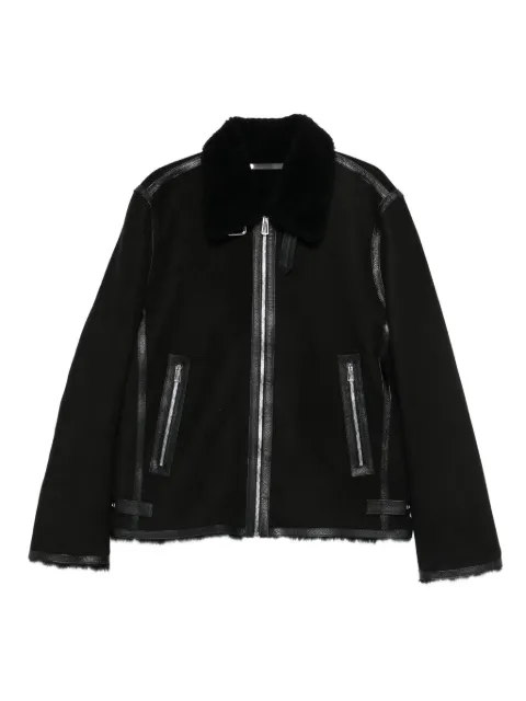 Paul Smith shearling-trim leather coat
