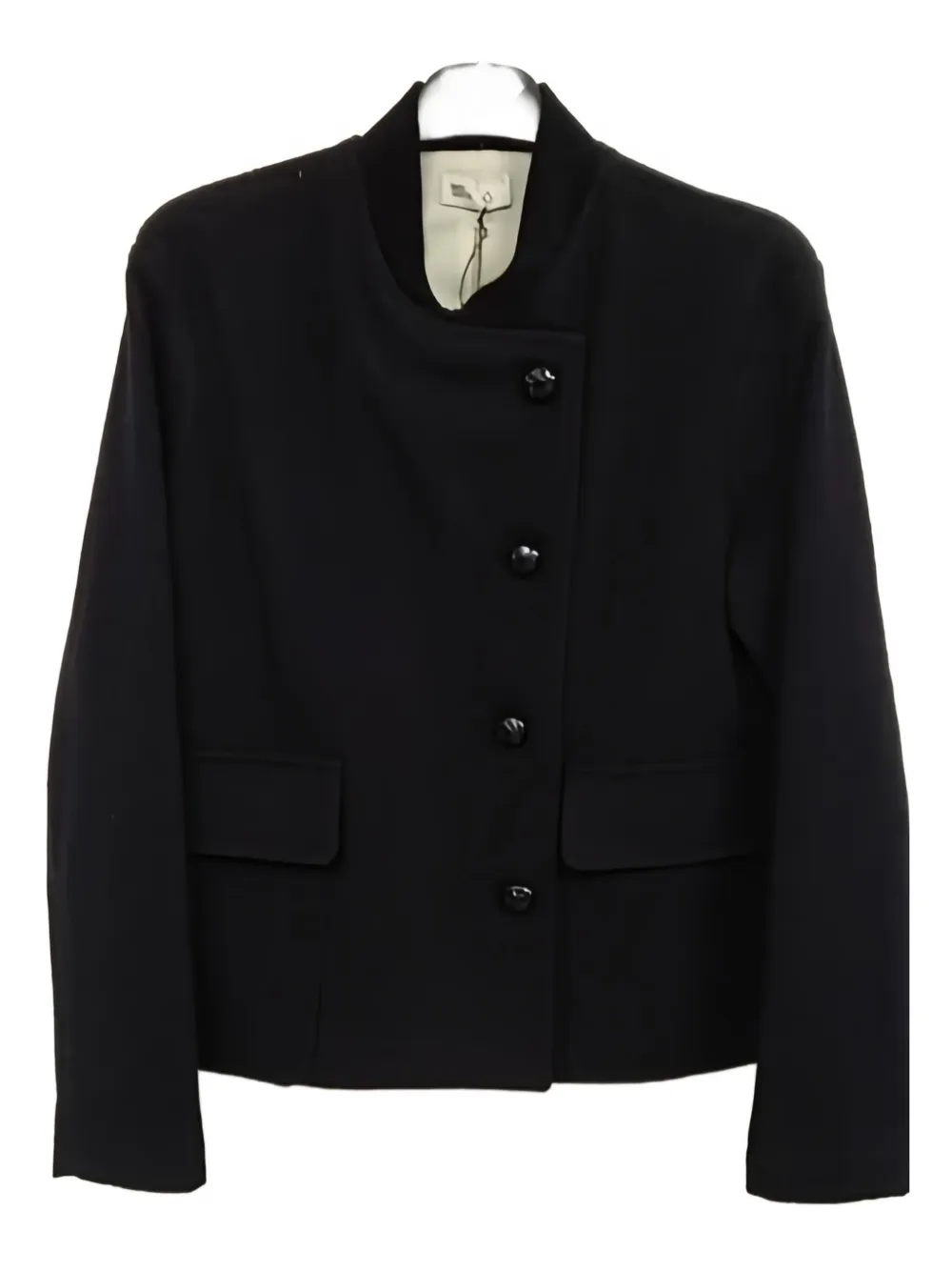 Sibel Saral Asymmetrical Buttoned Jacket In Black