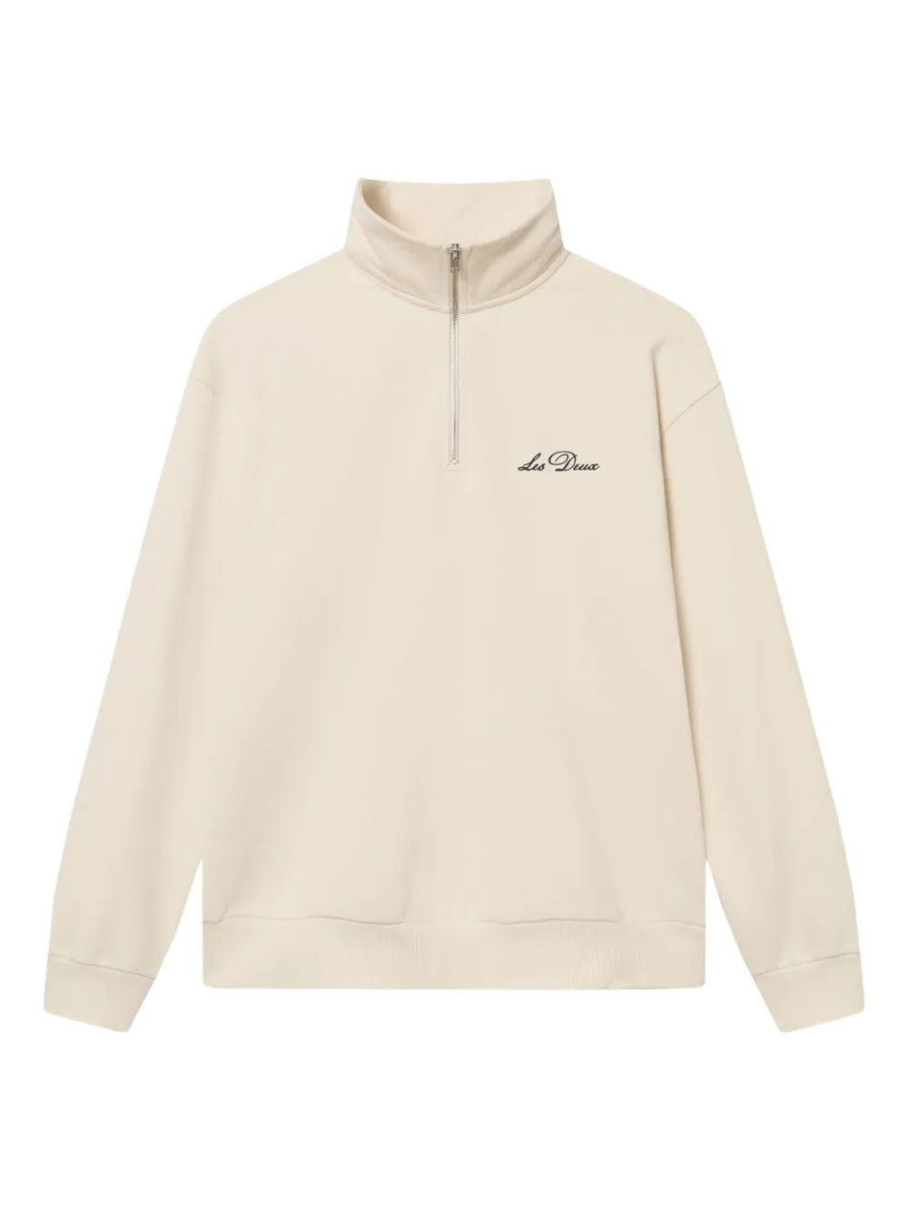 Les Deux half-zip logo sweatshirt Beige